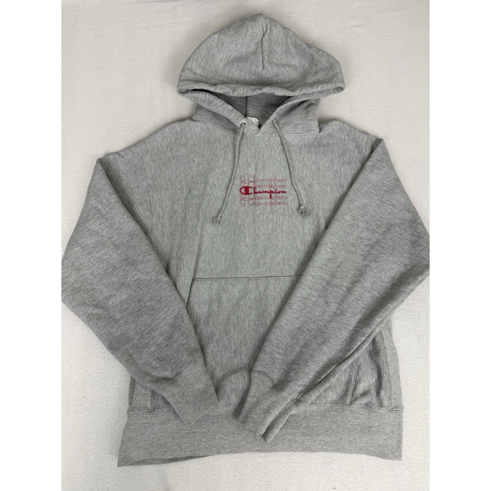 Champion Reverse Weave Hooded Sweatshirt Mens  M Hoodie Pullover Gray